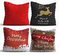 Set 4 perne decorative, NYXMAS08, 50% bumbac / 50% poliester, Multicolor