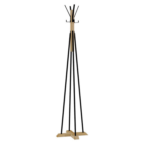 Cuier Myra, Pakoworld, 40x40x160 cm, lemn/metal, natural/negru