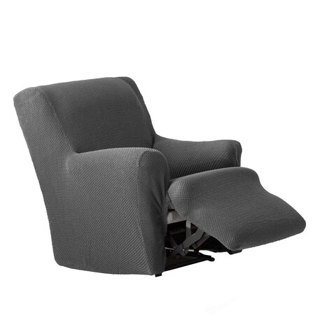 Husa fotoliu cu recliner elastica bi-stretch, Cora, gri C/6