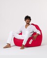 Fotoliu puf, Bean Bag, Ferndale Premium XXL, 115 x 130 cm, poliester impermeabil, rosu