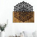 Decoratiune de perete, Mandala 6, Metal/lemn, Dimensiune: 59 x 3 x 58 cm, Nuc / Negru