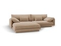 Coltar stanga 4 locuri, Torino-184, Micadoni Home, 250x170x83 cm, catifea, bej sand