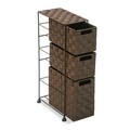 Organizator pentru baie cu 3 compartimente Melissa, Versa, 15.5x28x57 cm, ciocolata