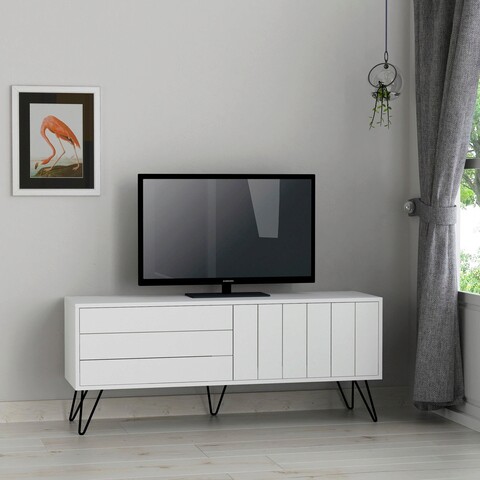 Comoda TV, Decortie, Picadilly Tv Stand, 139x57x36 cm, Alb