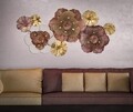 Decoratiune de perete Flowery, Mauro Ferretti, 117.5x57 cm, fier, multicolor