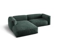 Coltar modular stanga 2 locuri, Martina-120, Micadoni Home, 283x176x75 cm, catifea, petrol