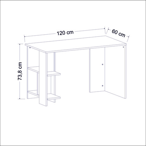 Birou, Inarch, Alya, 120x73.8x60 cm, Alb