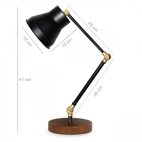 Lampa de masa, Insignio, 780SGN4526, Metal, Negru