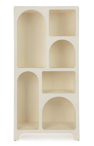 Biblioteca Creamy, Bizzotto, 60x36x120 cm, MDF, alb