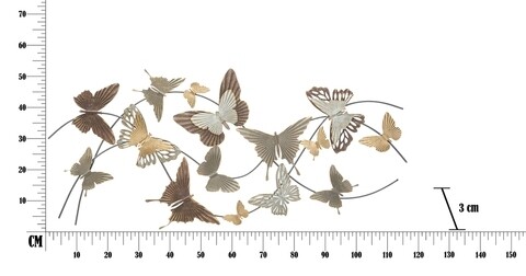 Decoratiune de perete 3D Butterfly Smart, Mauro Ferretti, 62.5x40 cm, fier, multicolor