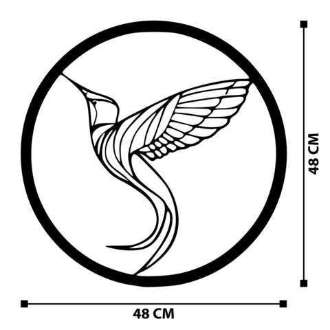 Decoratiune de perete, Payidar, Metal, Dimensiune: 53 x 66 cm, Negru