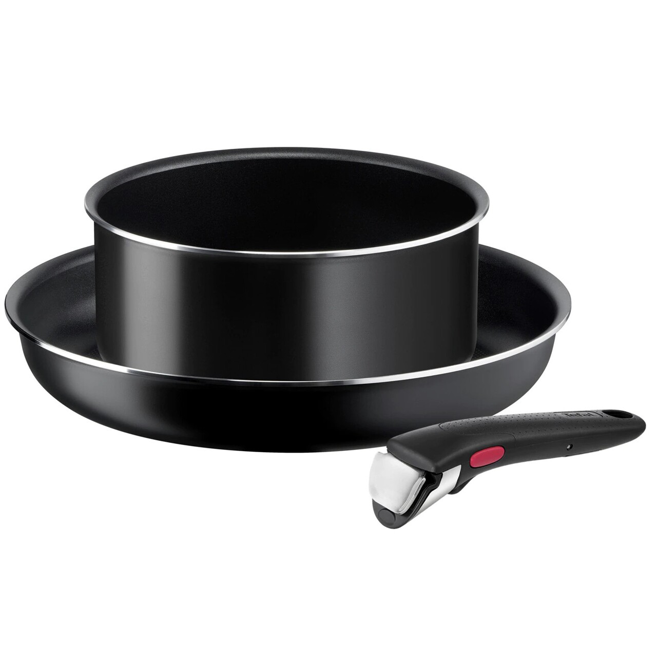 Set 3 piese pentru gatit, Tefal, Ingenio Easy Cook & Clean Beginner, aluminiu