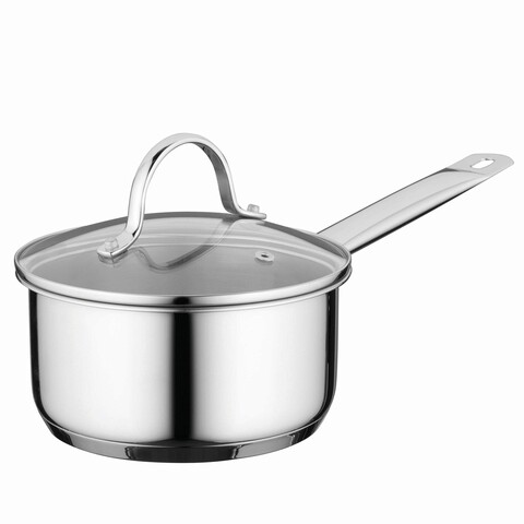 Cratita cu capac saucepan BergHOFF, Essentials Comfort, Ø 16 cm, 1.6 L, inox 18/10, capac din sticla