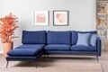 Coltar Reya Corner, Futon, 275x190x90 cm, metal, bleumarin