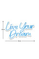 Decoratiune luminoasa LED, Live Your Dream, Benzi flexibile de neon, DC 12 V, Albastru