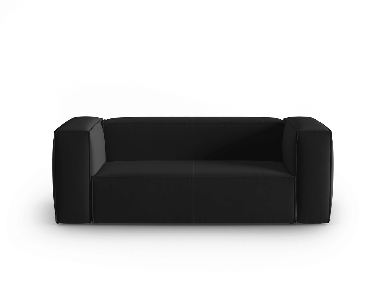 Canapea 2 locuri, Mackay, Cosmopolitan Design, 150x94x73 cm, catifea, negru