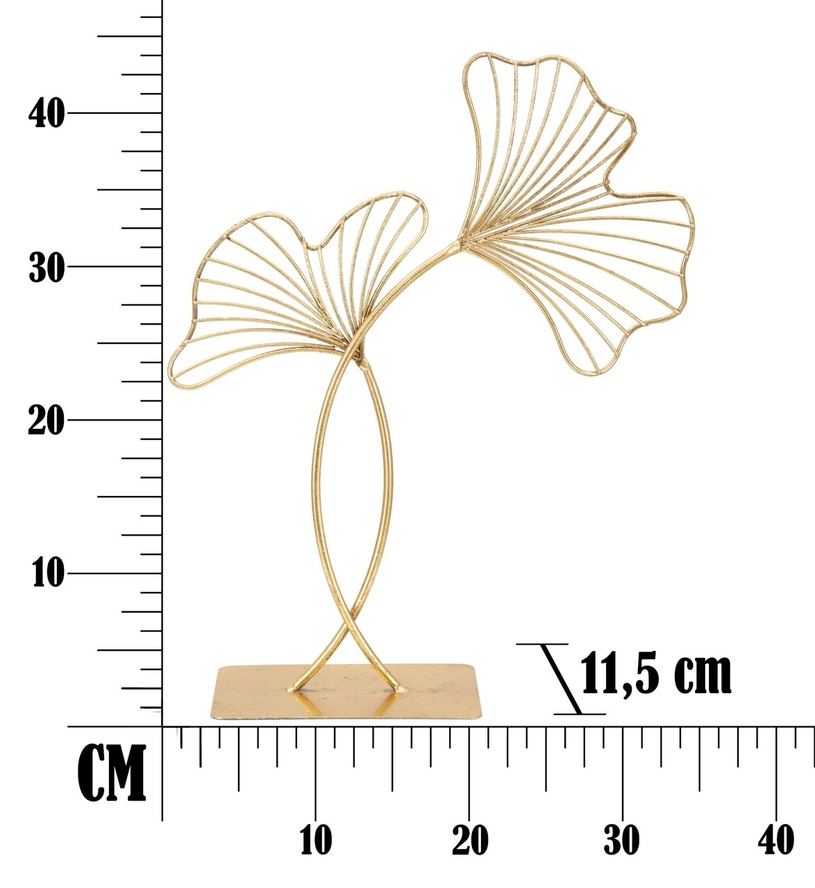 Decoratiune Leaf Glam, Mauro Ferretti, 35 x 11.5 x 44 cm, fier, auriu