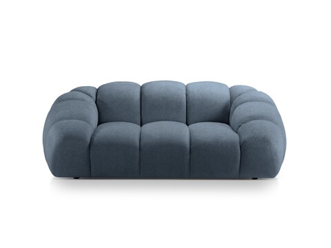 Canapea 2 locuri, Diana-192, Micadoni Home, 214x114x72 cm, catifea structurata, albastru jeans