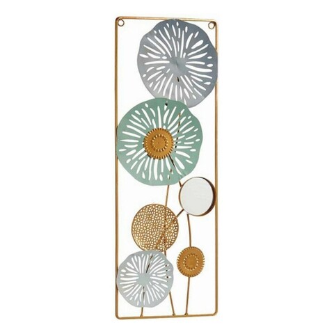 Decoratiune de perete Flowers Mural, Gift Decor, 21.8 x 60 cm, metal/sticla