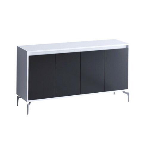 Consola, Mod Design, PEETA, 140x94x40 cm, Alb negru