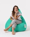 Fotoliu puf, Bean Bag, Ferndale Drop L, 80 x 80 cm, poliester impermeabil, turcoaz