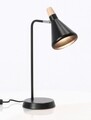 Lampa de masa Brill, Bizzotto, 26.5x15x46 cm, 1 x E14, 25W, otel/lemn de pin, negru