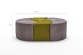 Taburet Alya Puf, Balcab Home, 120x80x40 cm, lemn, mink/verde