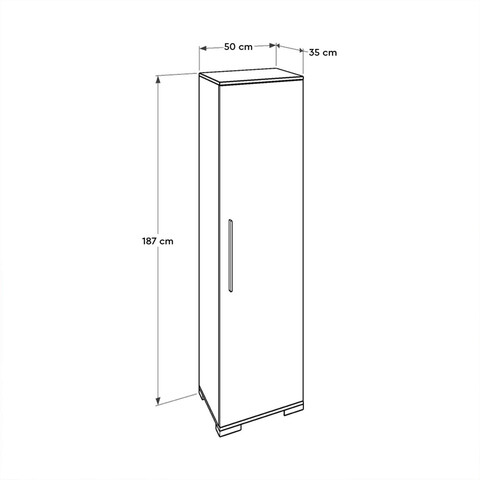 Dulap multifunctional, Adore, ADR-408-PP-1, 50x187x35 cm, PAL, Alb