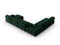 Coltar panoramic stanga 7 locuri design modular, Bellis, Micadoni Home, BL, 379x282x63 cm, catifea, verde bottle