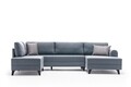 Coltar extensibil Belen, Balcab Home, 300x78x80 cm, lemn, albastru