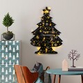 Decoratiune luminoasa de perete Christmas Tree, Tanelorn, 70x100 cm, metal, cu baterii, negru