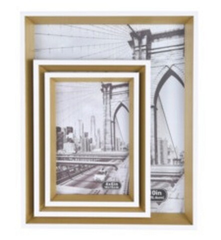 Set 3 rame foto, 10x15 cm/13x18 cm/20x25 cm, MDF, auriu