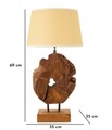 Lampa de masa Kepala, Mauro Ferretti, 1 x E27, 40W, 35x69 cm, tec reciclat, lucrat manual, model unicat, maro