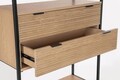 Corp biblioteca Allycia, Bizzotto, 84.5 x 35 x 200 cm, lemn de frasin/MDF, negru/natural