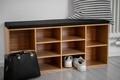 Bancheta cu spatiu depozitare incaltaminte, Wenko, Loft, 29.5 x 103 x 48 cm, mdf/poliester, maro