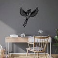 Decoratiune de perete, King Bird, Metal, Dimensiune: 70 x 75 cm, Negru