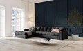 Coltar stanga 4 locuri, Justin, Micadoni Home, BL, 236x160x72 cm, poliester, gri inchis