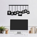 Decoratiune de perete, Teamwork, Metal, 70 x 35 cm, Negru