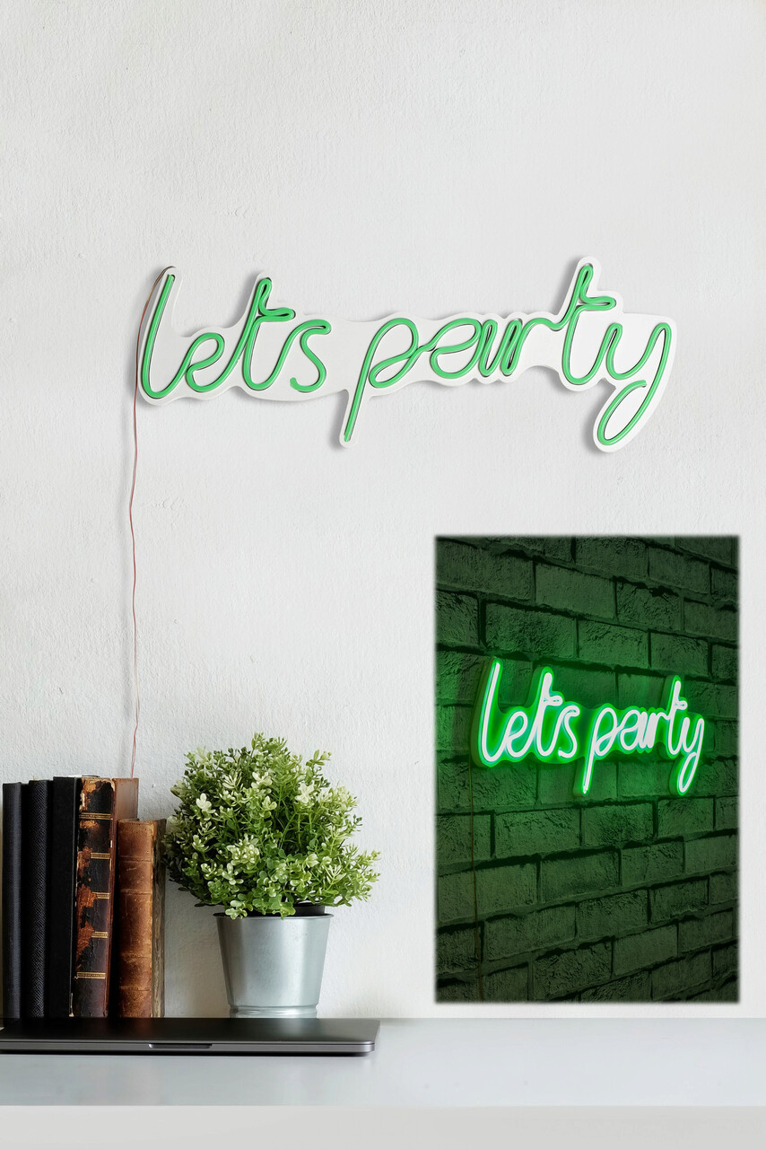 Decoratiune luminoasa LED, Lets Party, Benzi flexibile de neon, DC 12 V, Verde - 1 | YEO