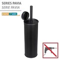 Perie pentru toaleta cu suport Pavia, Wenko, 11.5x12x40 cm, inox/polipropilena, negru