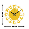 Ceas de perete, Metal Wall Clock 15, Metal, Dimensiune: 48 x 48 cm, Auriu