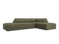 Coltar dreapta 4 locuri, Ruby, Micadoni Home, BL, fara cotiera, 273x180x69 cm, velur, verde