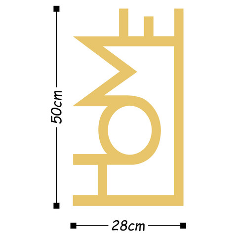 Decoratiune de perete, Home, Metal, Dimensiune: 28 x 50 cm, Auriu