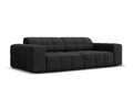 Canapea 3 locuri, Jennifer-140, Micadoni Home, 204x102x70 cm, tesatura chenille din poliester, negru