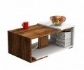 Masuta pentru living, Wooden Art, Modern White Walnut, 70x50x35, alb bej