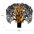 Decoratiune de perete, Tree 1, Metal/lemn, 93 x 3 x 86 cm, Nuc / Negru