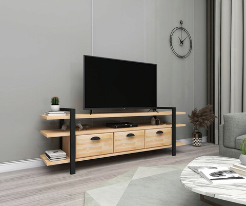 Comoda TV, Woodface, Lucca, 148x47x29.5cm, Lemn, Natural