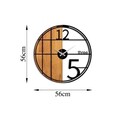 Ceas de perete, Wooden Clock, Lemn/metal, ø56 cm, Nuc / Negru