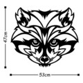 Decoratiune de perete, Raccoon, Metal, Dimensiune: 53 x 47 cm, Negru