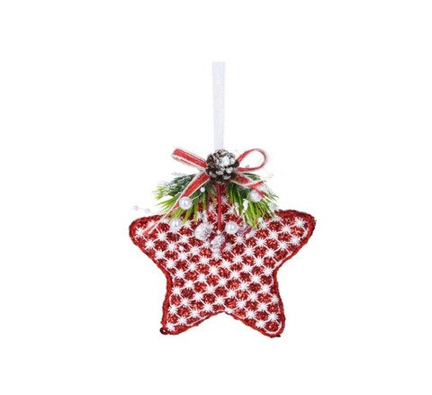 Decoratiune pentru brad Xmas Star V2, 12 cm, spuma, rosu